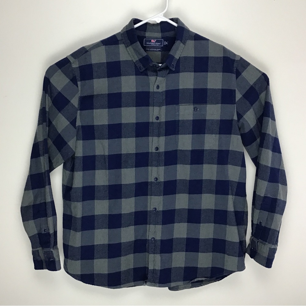 Vineyard Vines Slim Longshore Shirt flannel mens long sleeve button shirt XL